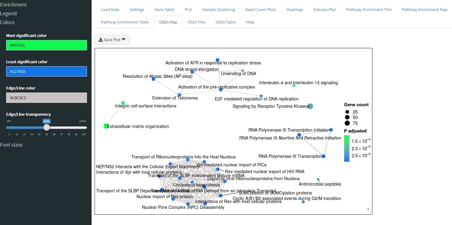 Image of GSEA Map tab