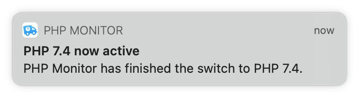 phpmon screenshot (notification)