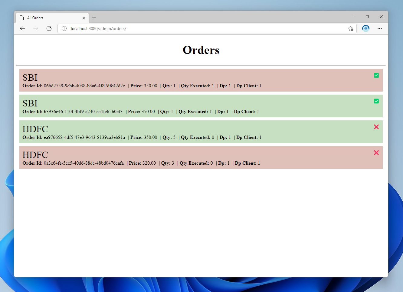 Viewing Orders In Orders Dashboard