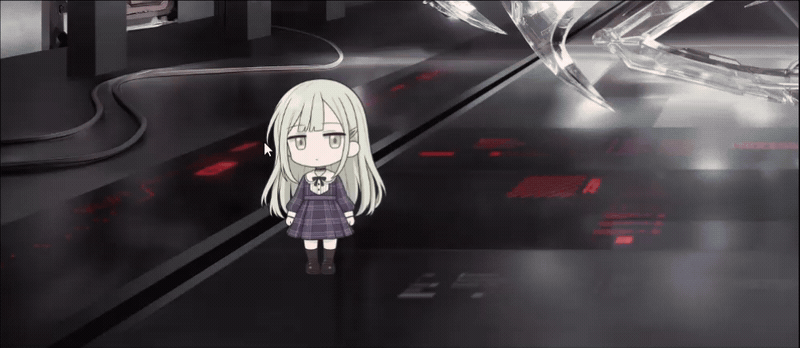 Wakaba drag and fall animation