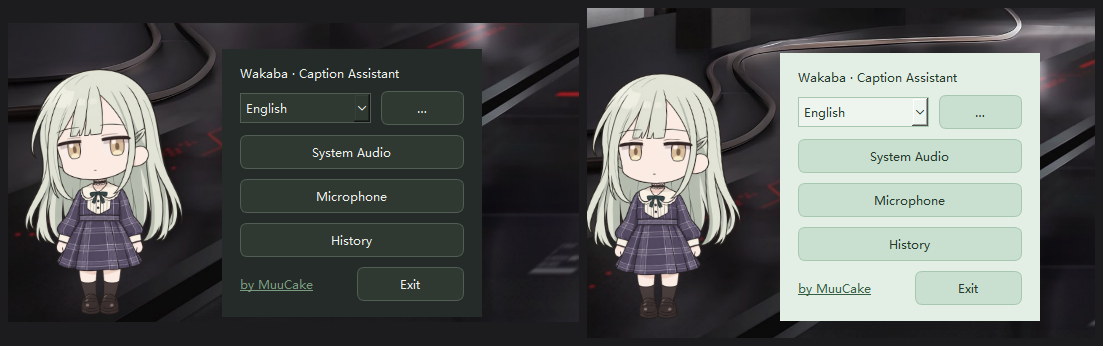 Light and dark theme comparison