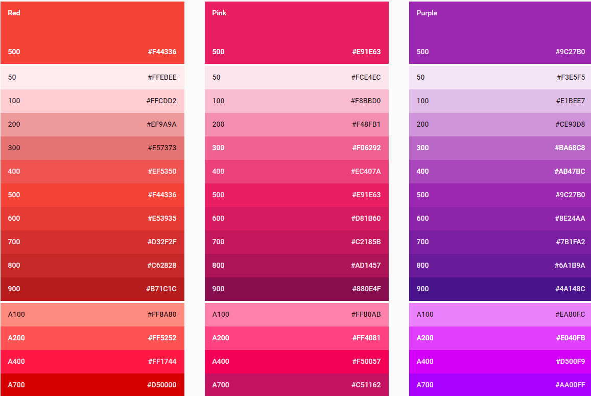 sample colors