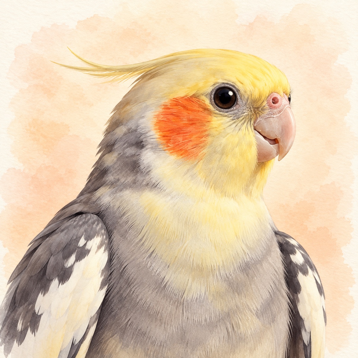 Character portrait of Cash the cockatiel
