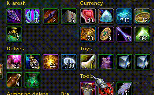 Category adjustments