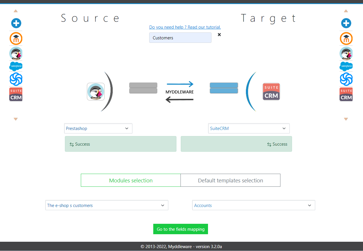 Create Myddleware "Customer" Rule View with WooCommerce Customers & Vtiger Opportunities modules