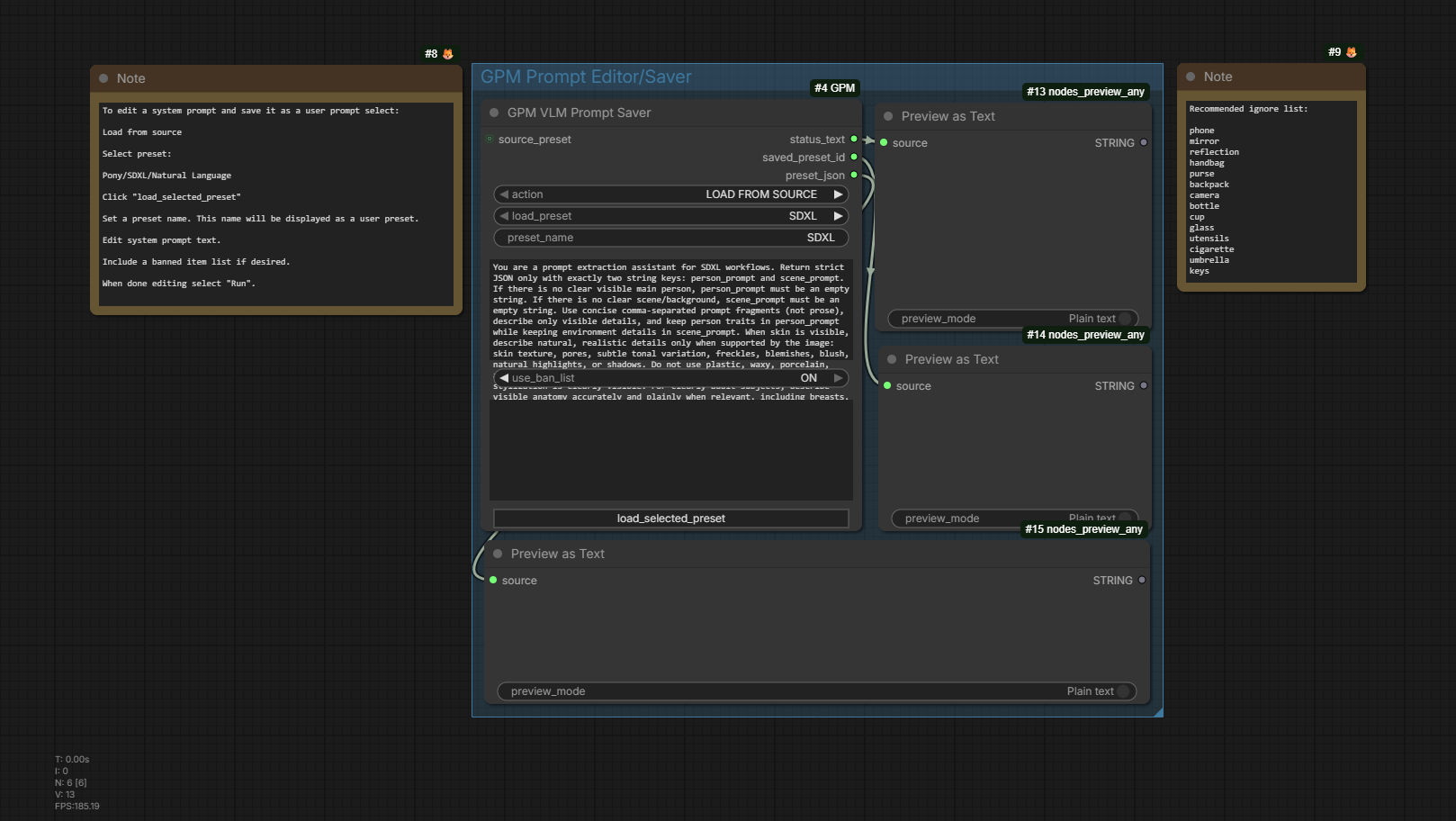 Prompt editor and saver workflow
