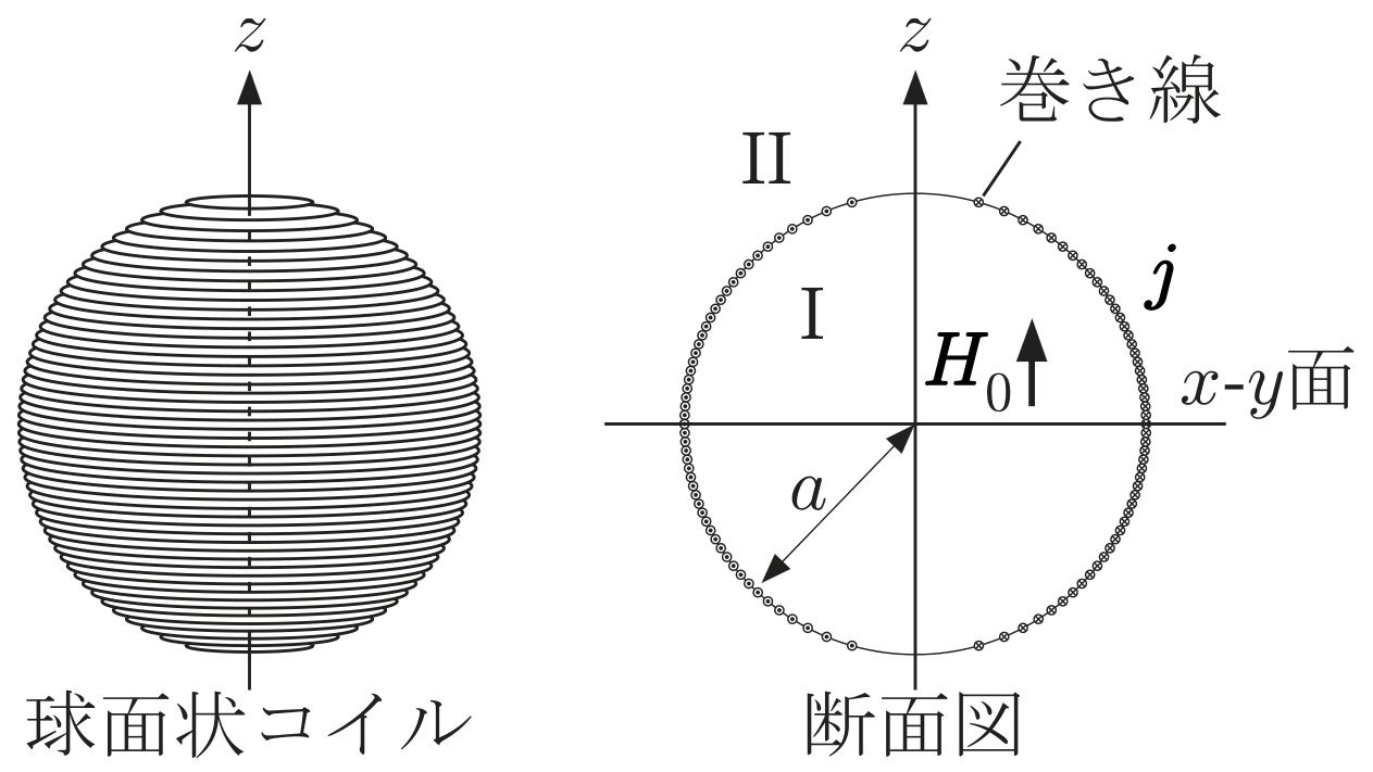図5 球面状コイルと断面図