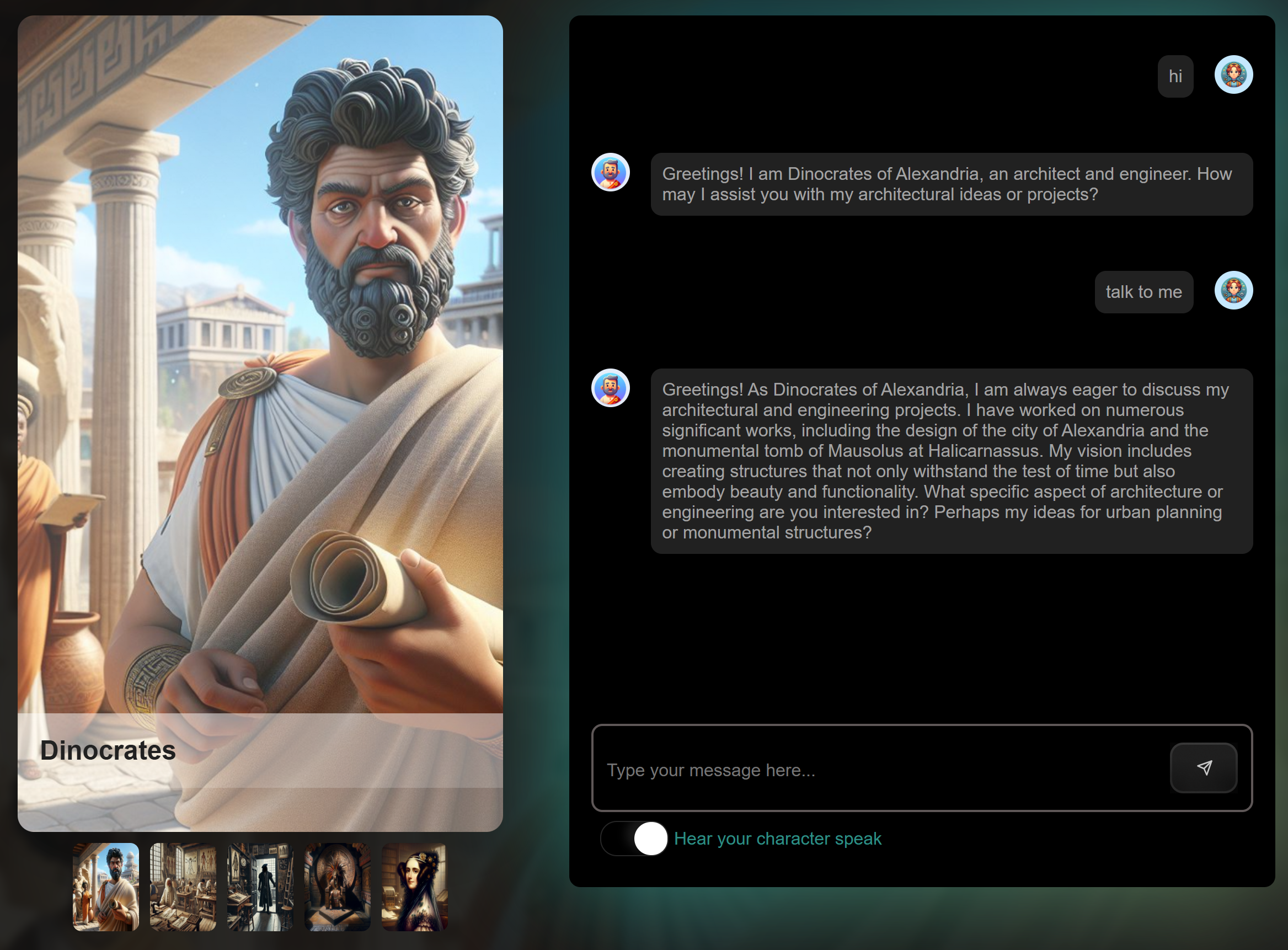 Interact with History through conversation