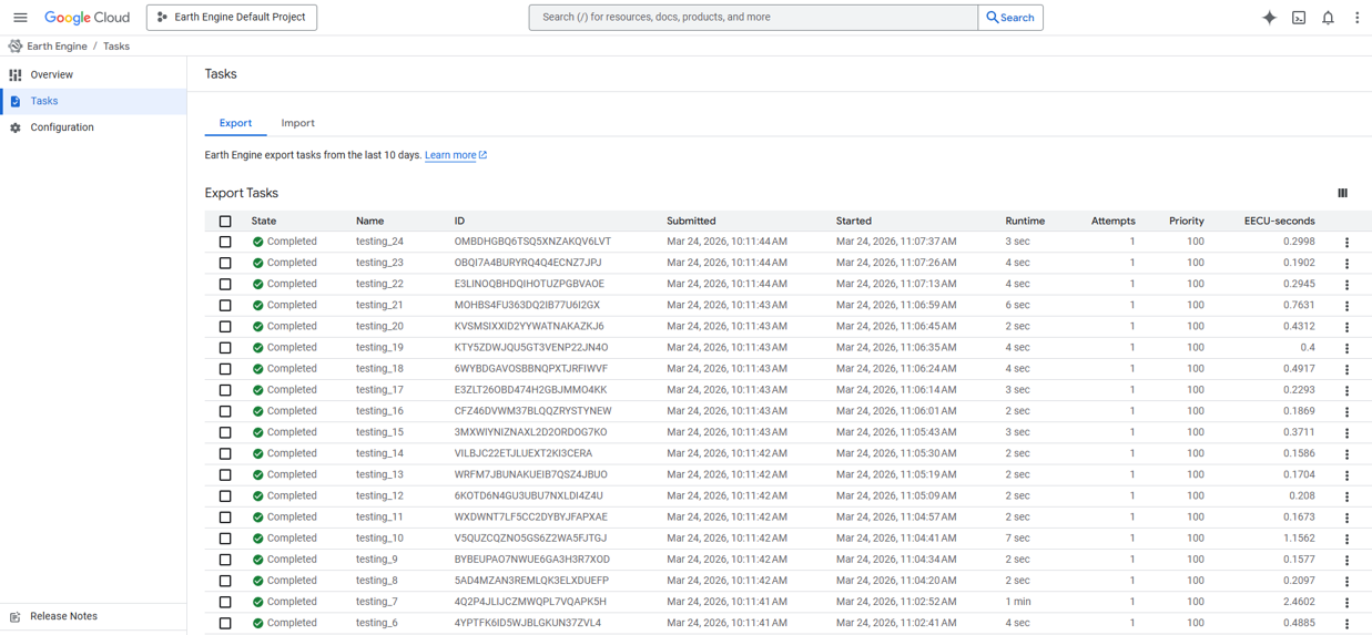 GEE Tasks (GCP)