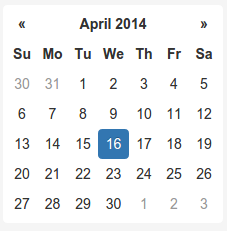 "Screenshot of datepicker component"