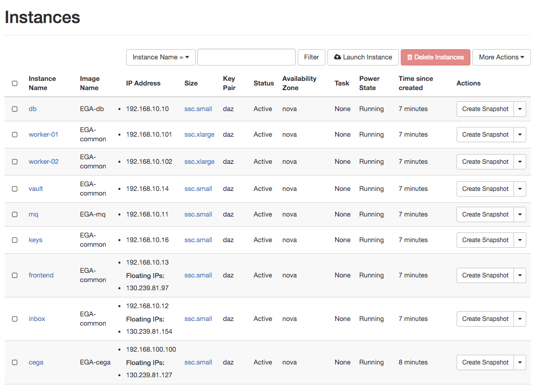 Local EGA VMs