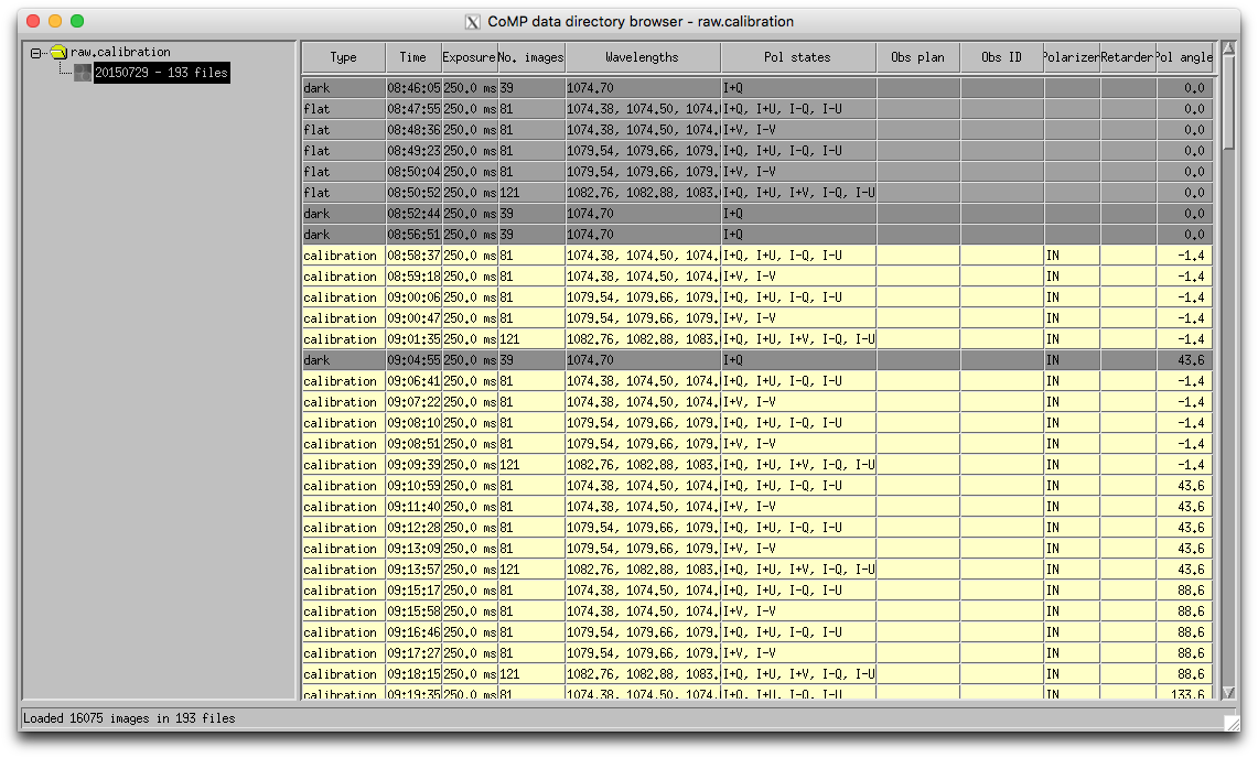 Raw calibration directory