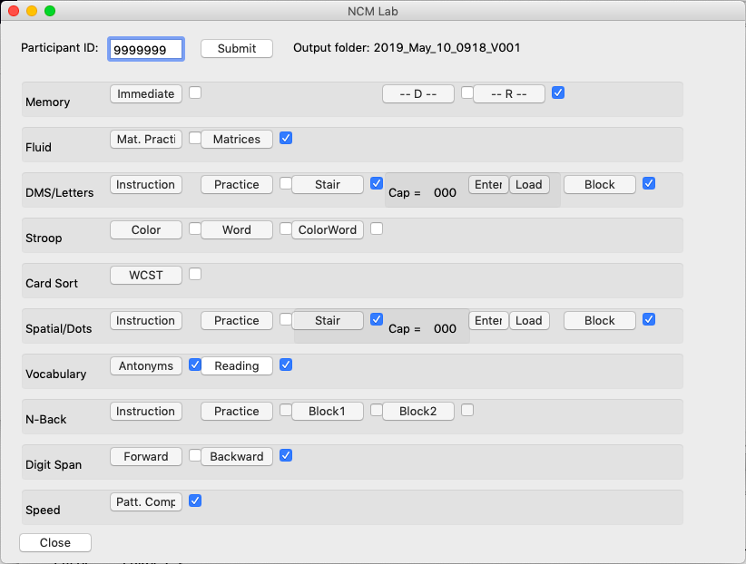 Neuropsych GUI