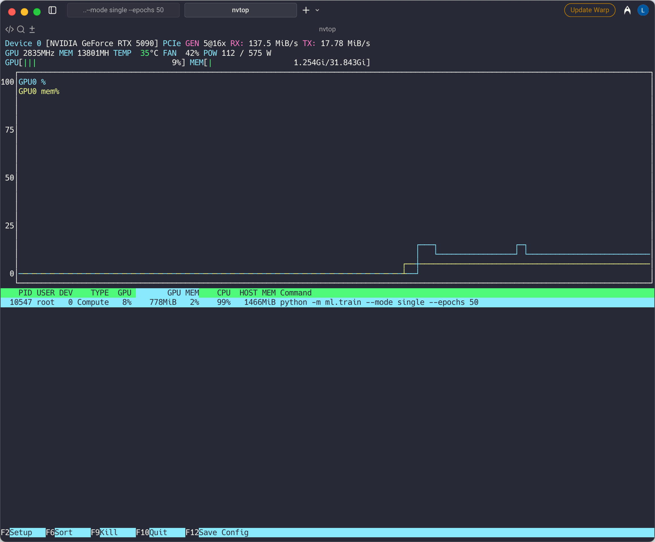 GAN 实验期间的 GPU 监控