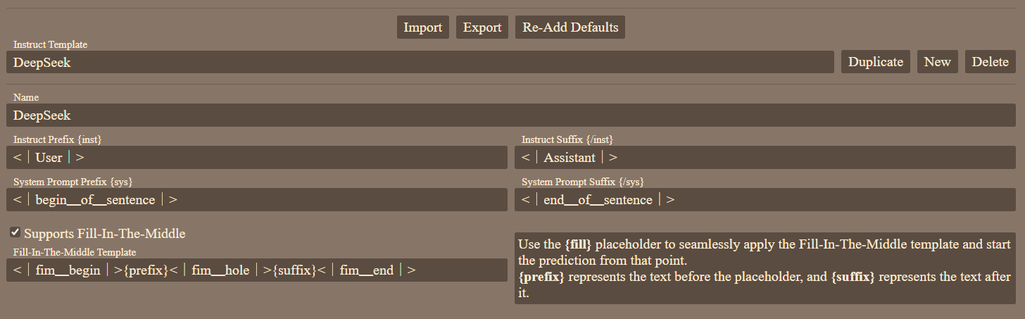 DeepSeek Instruct Template