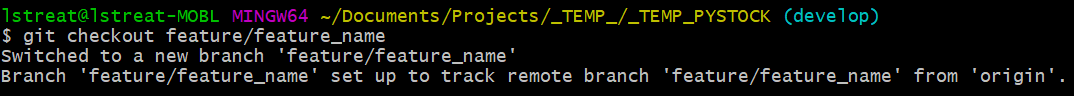 git flow checkout feature