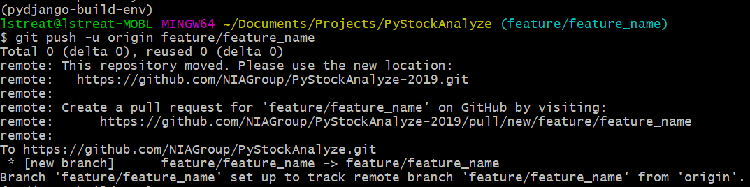 feature branch push