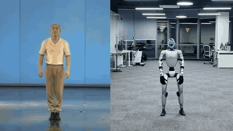 Real G1 · dance with human reference