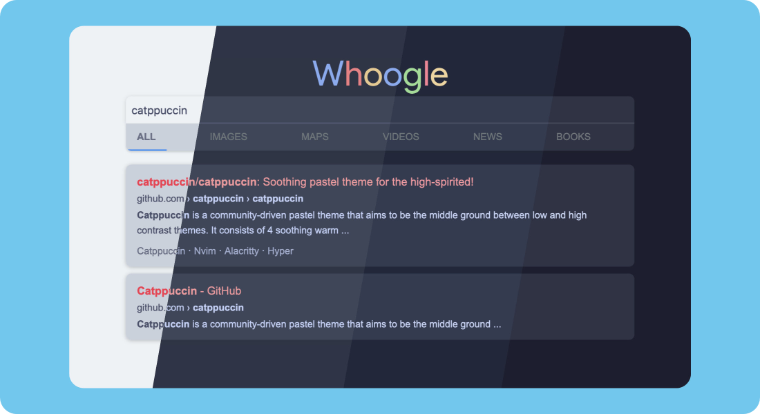 Whoogle Theme Preview