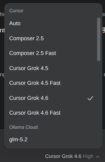 Chat model picker after the catalog is saved