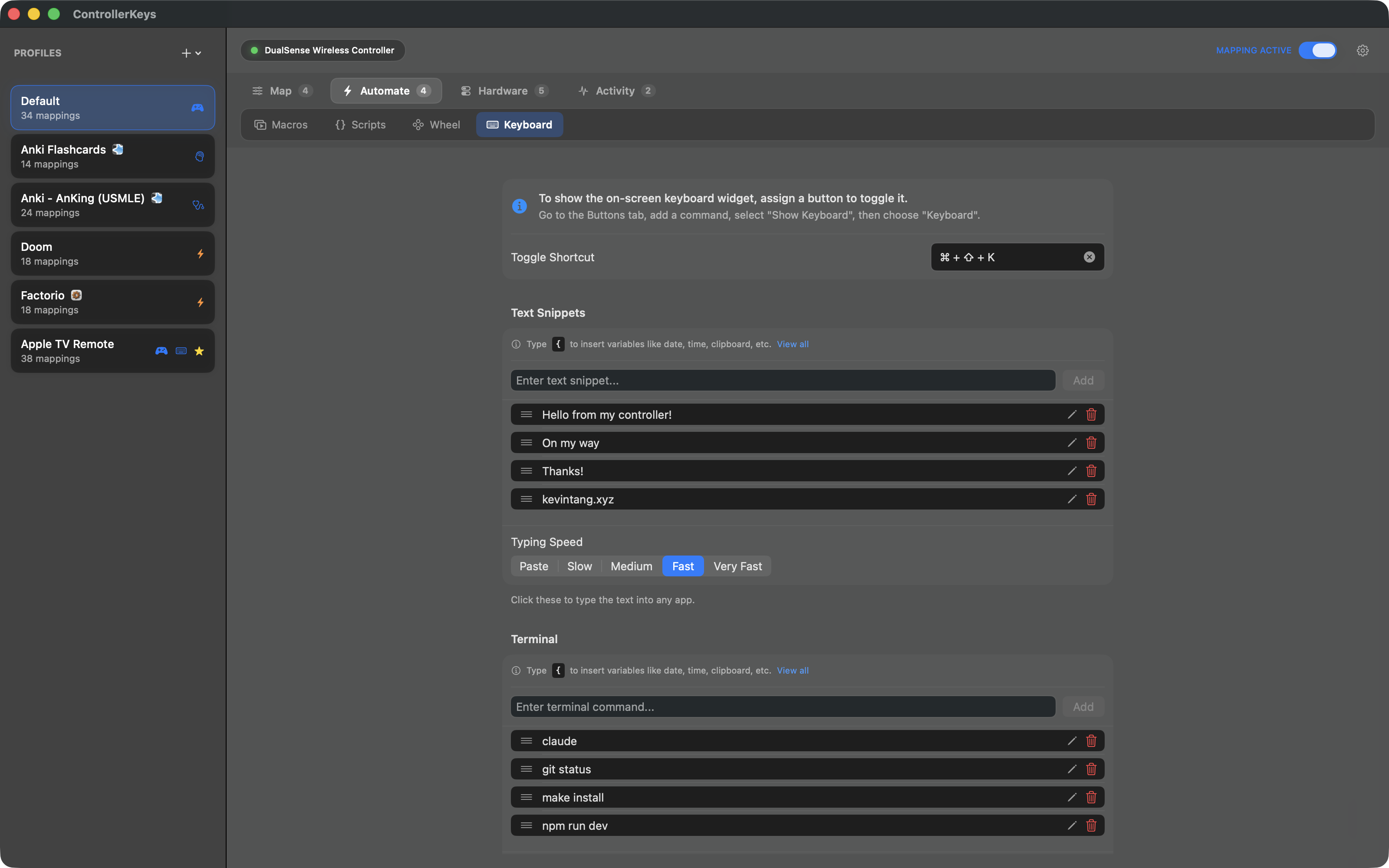 On-Screen Keyboard Settings
