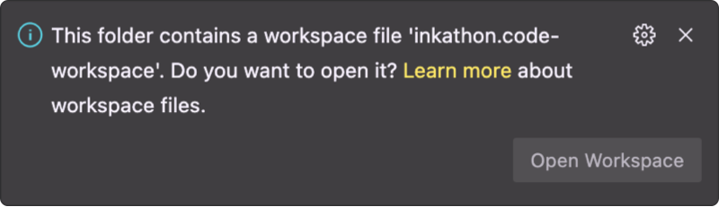 VSCode Workspace Notification