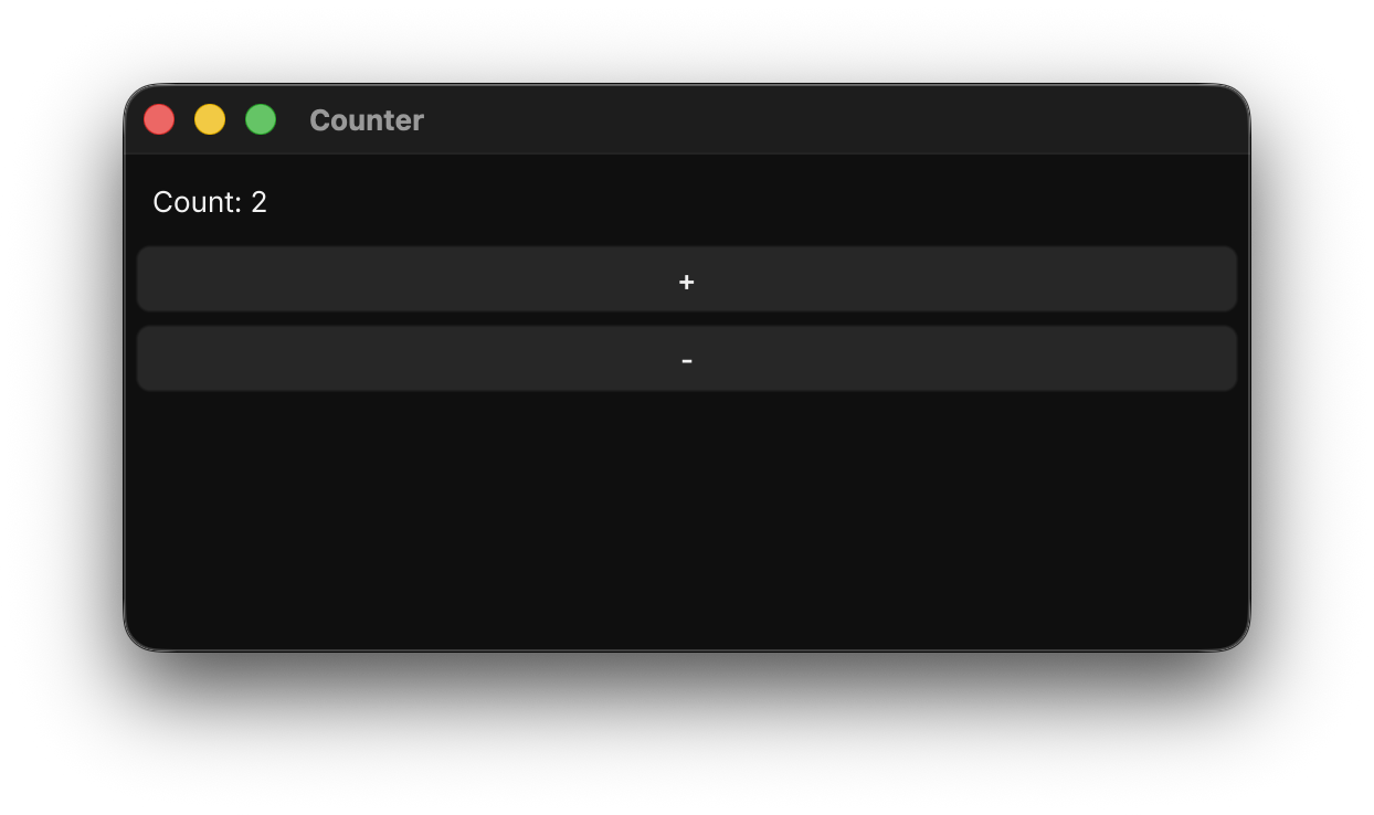 Counter example window on macOS
