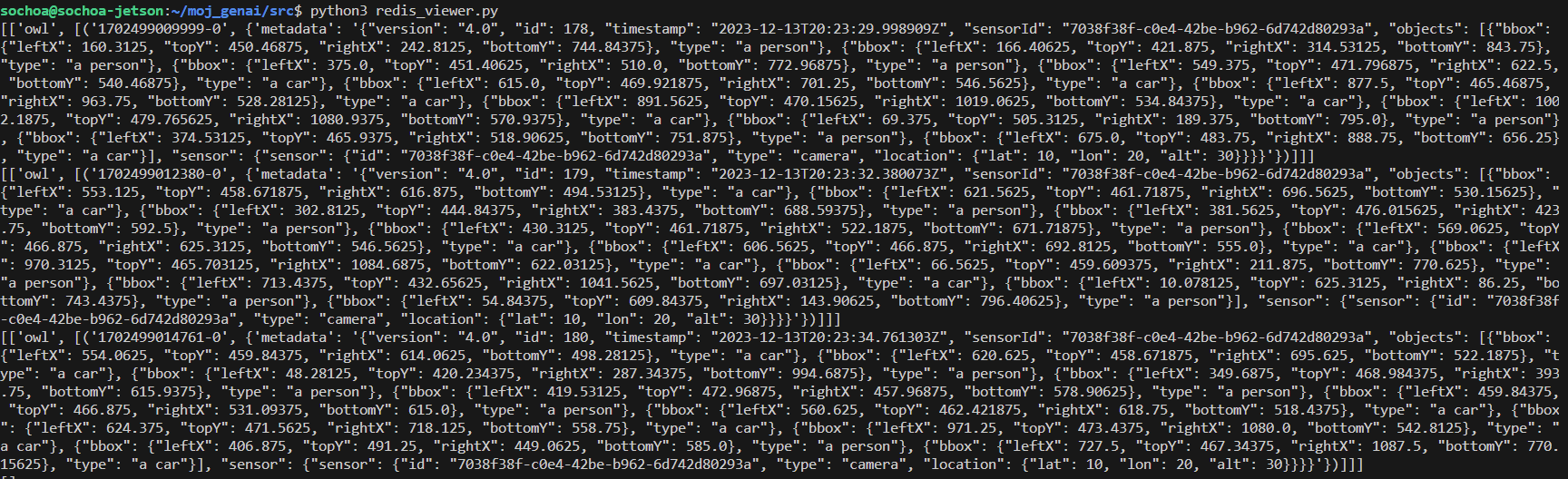 Image showing Redis output.