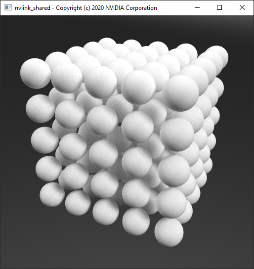 nvlink_shared with 5x5x5 spheres, each over 1M triangles