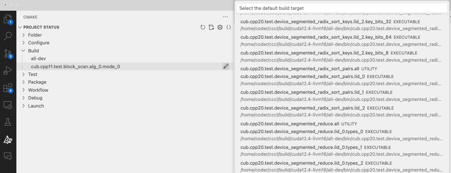 cmaketools targets