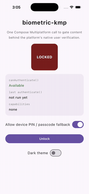 biometric-kmp iOS demo