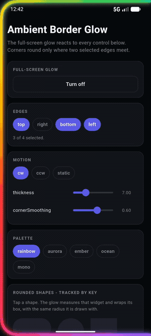 Full-screen glow on Android