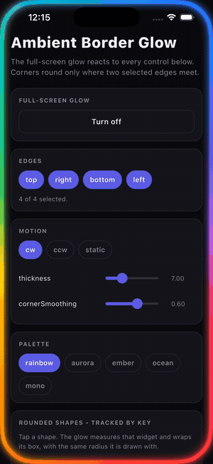 Full-screen glow on iOS
