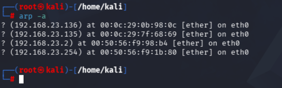 Kali ARP before