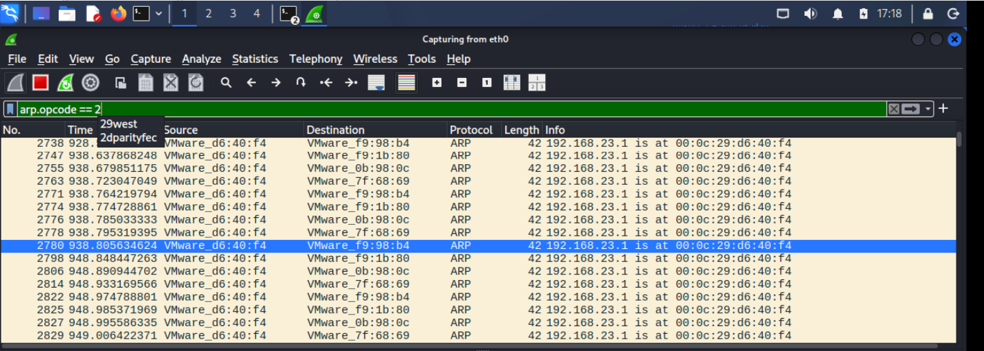 Wireshark ARP forged