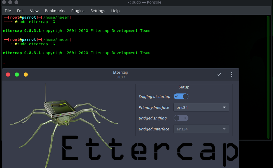 Ettercap launch