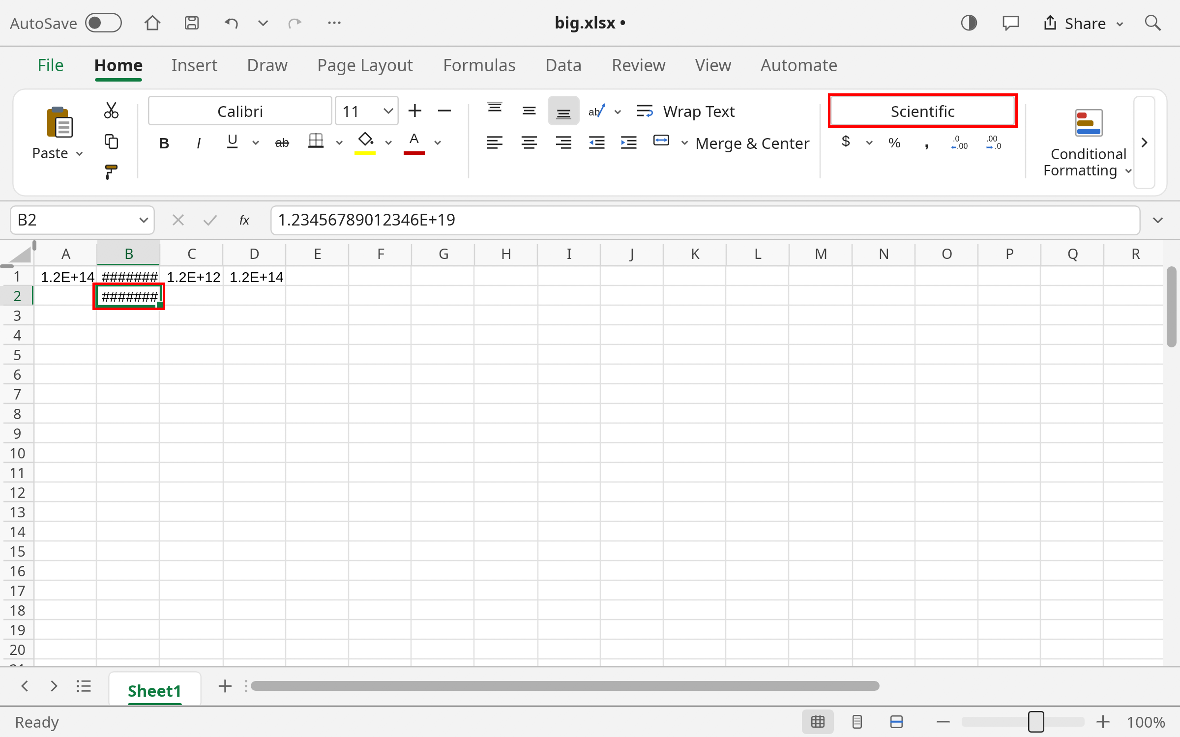 Number Structue Editing a long number shows 1.23E+19 instead of its digits, and ...
