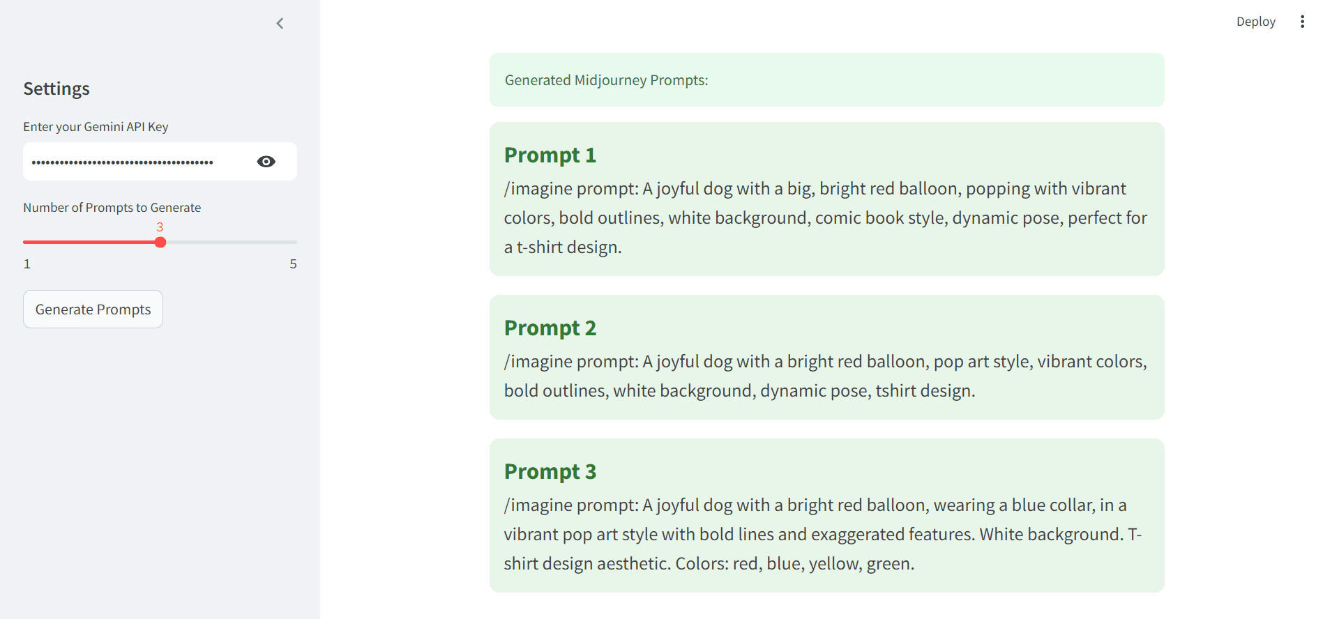 Generated Prompts