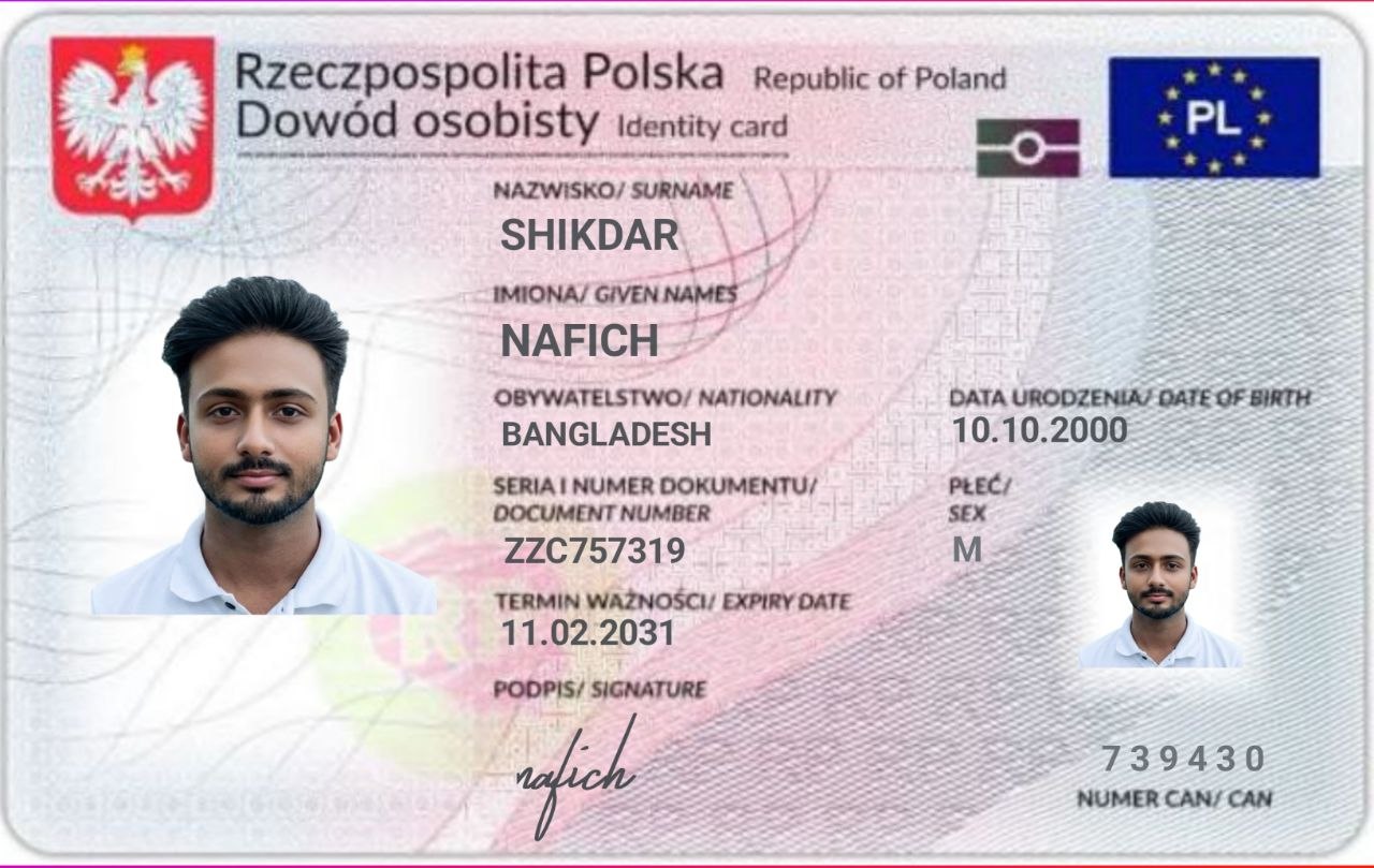 Download Free Dowód osobisty PLP Template for Education