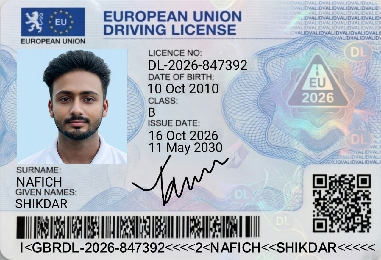 Free European Union Driving License PLP for Education