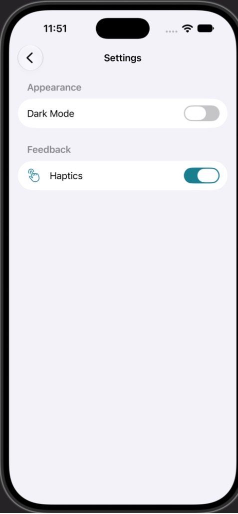 Habit tracker settings