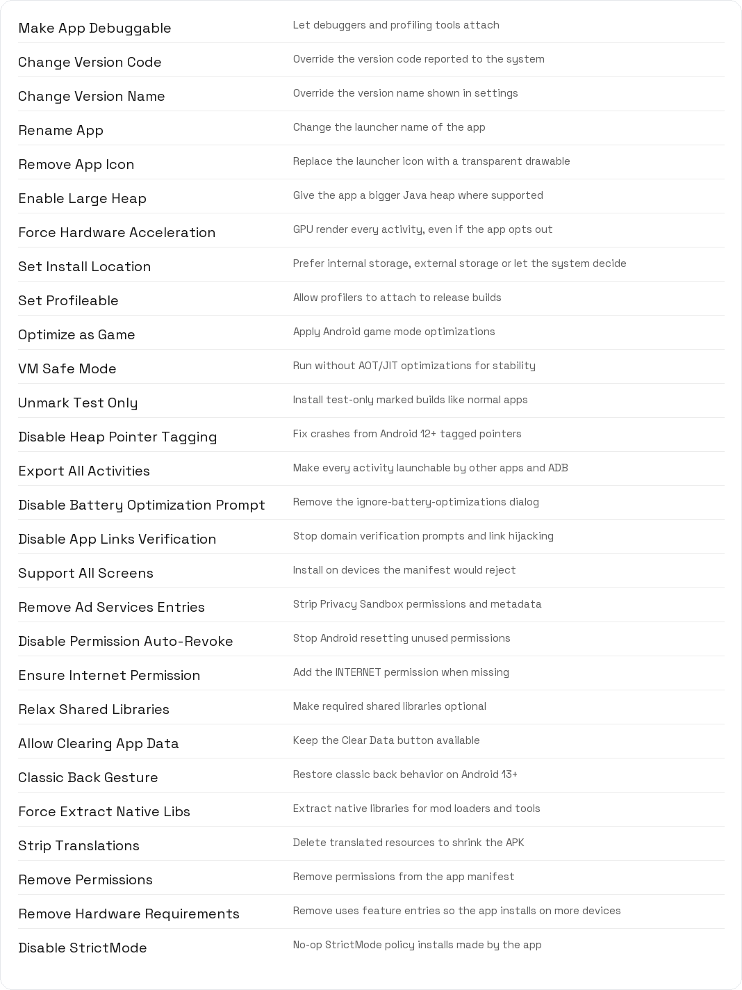 Manifest and App Tweaks