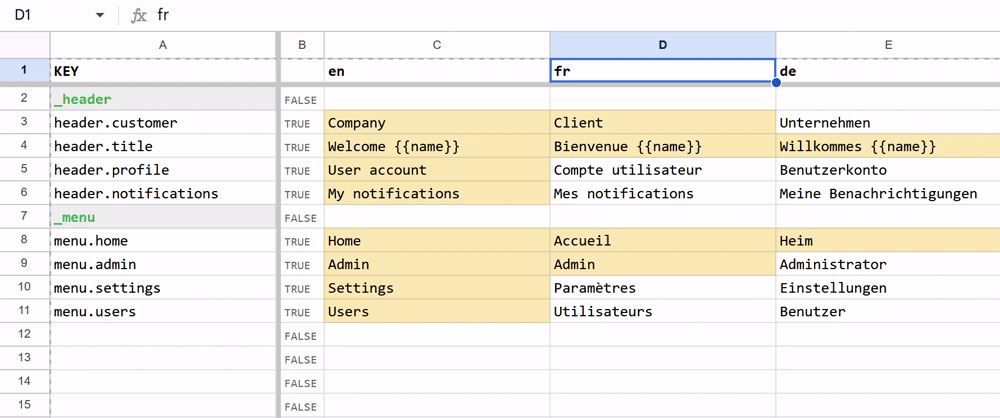 Set languages, automatic update