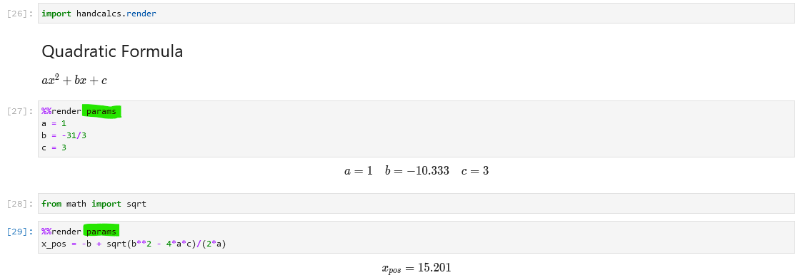 Params override example