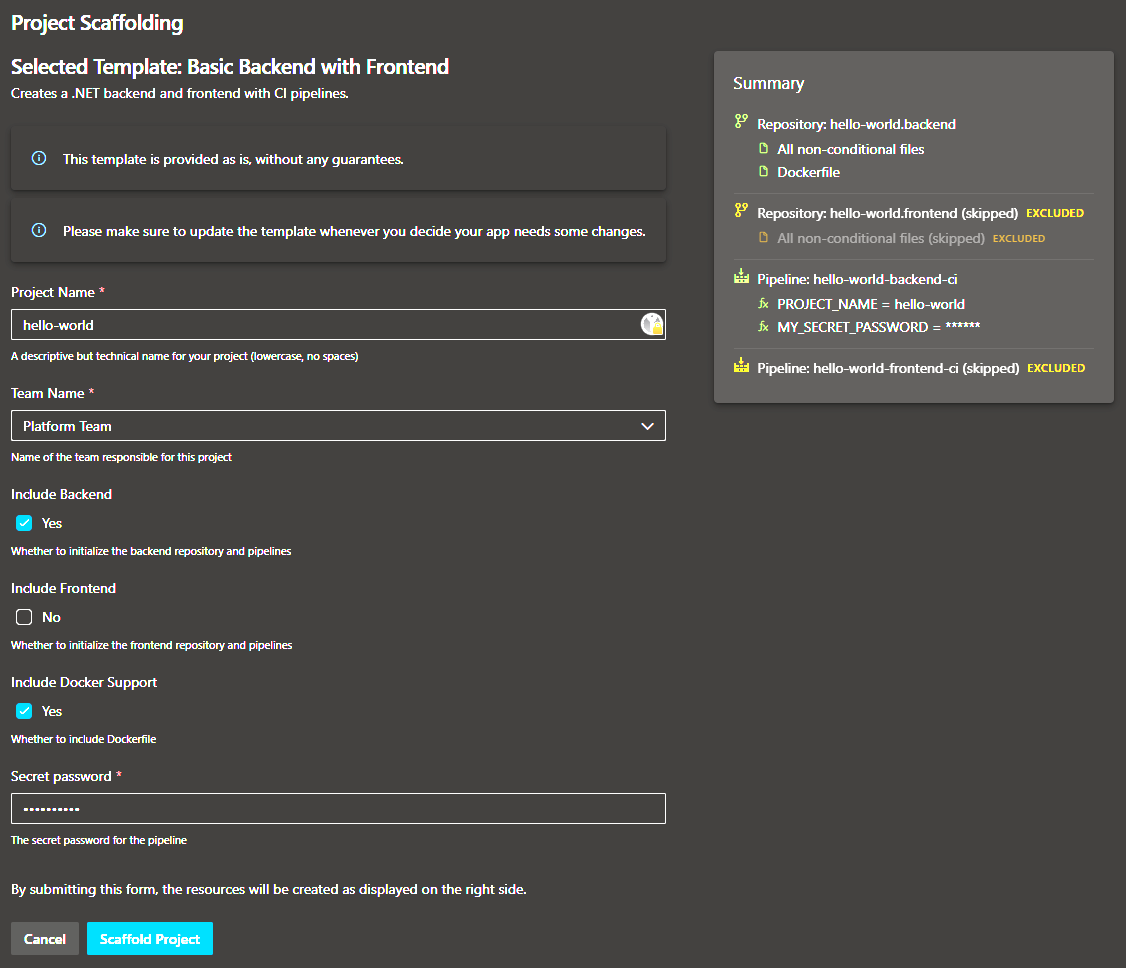 Template Parameterization