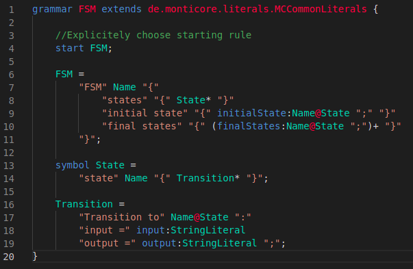 FSM grammar