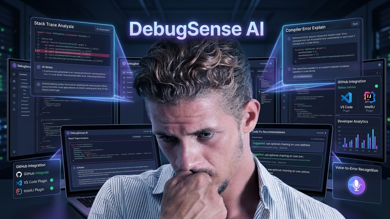Debugsenser AI error-explanation tool screenshot