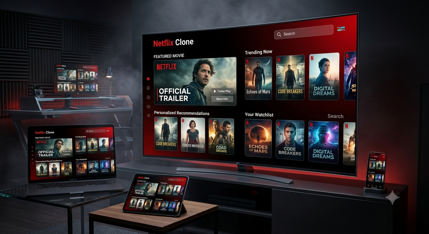 Movie streaming web application screenshot