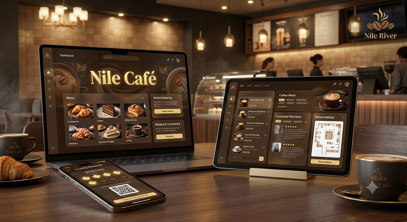 Nile Cafe coffee shop web application screenshot