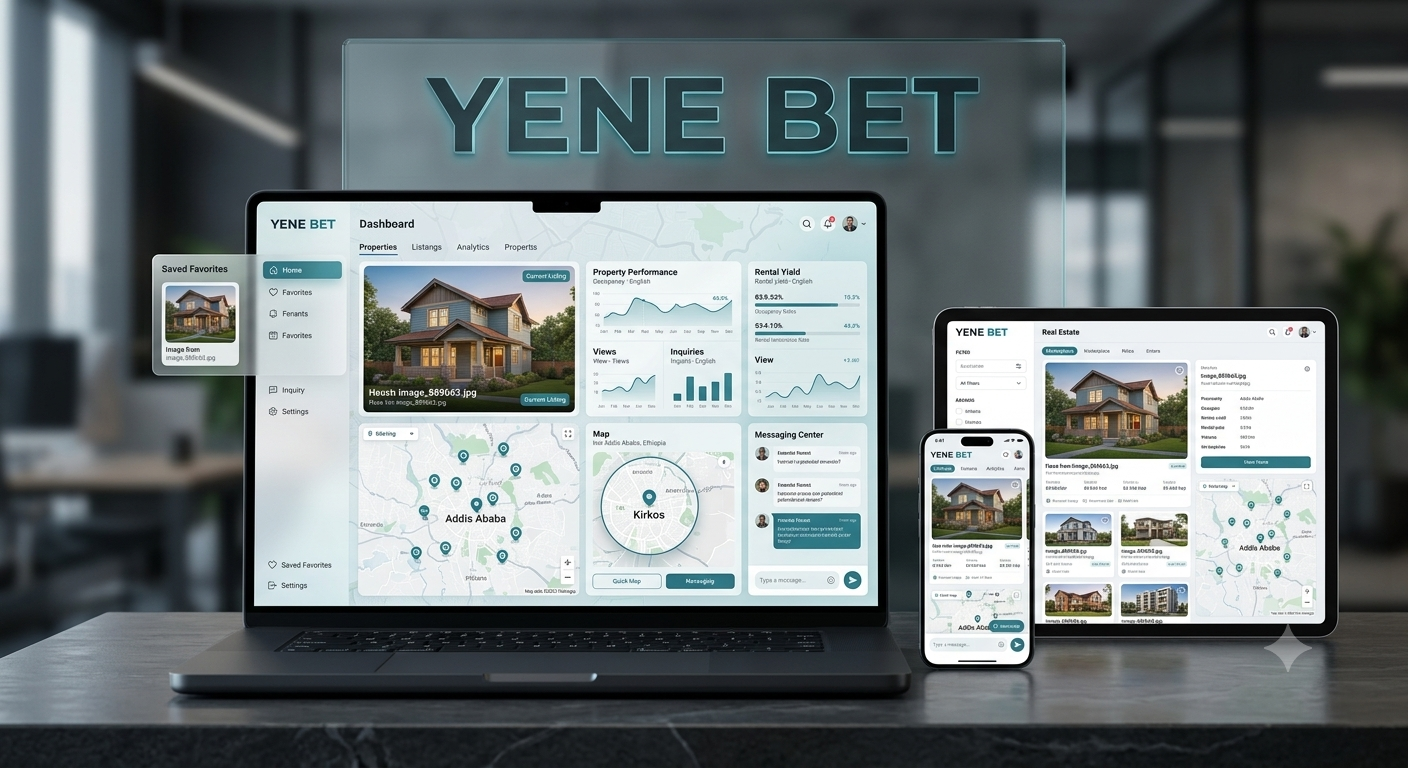 YENE BET rental progressive web app screenshot